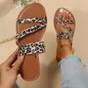 Slippers Damesschoenen in de uitverkoop Hoge kwaliteit Open teen Dames Zomer Luipaardprint Gemengde kleuren Dames Platte casual slippers