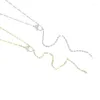 Catene Autentica catena a maglie aperte in argento sterling 925 Oro Vermail Lariat Collana a forma di Y per le donne Fascino aragosta