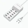 Carregador USB multi-porta 5V2.4A 10 portas carregador de telefone celular pilha linha plug 50W estação de carregamento carregamento rápido