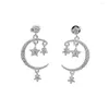 Boucles d'oreilles pendantes gland lune Starlight Style goutte or argent couleur ton mode bijoux cubiques pour les femmes déclaration cadeau