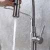 Kitchen Faucets Sink Mixer Taps Single Handle Nickel Brass Pull Out Hole Swivel 360 Degree Tap