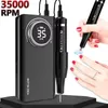 Nail Manicure Set 35000 rpm nagelborrmaskin med HD LCD -skärm laddningsbar nagelmästare för manikyr bärbar nagelborrfräsning maskin 230609