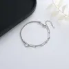 Lien Bracelets V Style Coeur Bracelet Pour Femmes Tempérament Argent Couleur En Acier Inoxydable Chaîne Fille De Mode Bijoux Anniversaire Gi