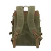 Ryggsäck lyxig vintage canvas ryggsäckar för män olja vax läder reser stora vattentäta dagpackar retro bagpack mochila