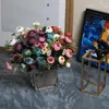 Decoratieve bloemen 5 stks herfst sneeuwvlok thee roos bruiloft kunstplant flanel nep bloem woondecoratie ambachten