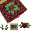 Decorative Flowers 25Pcs Beautiful Rose Artificial Red Faux Realistic Bouquets Home Party Wedding Decoration Fake