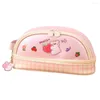 Bear High Capacity Two-layer PU Leather Pencil Case Japanese Student Stationery Kawaii School Supplies Cute Bags Back To