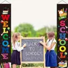 1pc terug naar school achtergrond banner, welkom terug banner voor eerste schooldag decoraties, hangende banners vlaggen ondertekenen achtergrond decor benodigdheden