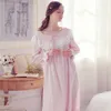 Women's Sleepwear Arrival Women Royal Princess Pure Cotton Autumn Nightgown Sleep Wear Gowns Lady Lounge Appael Retro Night QW1874