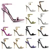 Summer Luxury Padlock Pointy Naked Sandals Shoes Lock & key Women Sandalias Metal Stiletto Heels Party Wedding Bridal Sexy Lady Pumps EU35-43