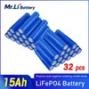 32PCS Mr.LI 33140 3.2V 15AH LIFEPO4 리튬 배터리 3.2V 12V 24V 전기 자동차 자전거 EV 선임 스쿠터 용 3.2V 셀