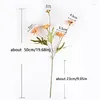 Decorative Flowers Idyllic Style Colorful Small Daisy Simulation Wild Chrysanthemum Bouquet Fabric Artificial Home El Table Decor