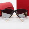 2023 NUEVAS gafas de sol de metal Sin montura Cuadrado Big CART Gafas de lujo Mujeres Hombres Gafas de sol Carter Eyewear Marca Desinger Shade Eyewear regalo
