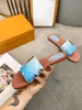 Lock It Flat Mule Pantofole Designer Womens Luxury Sandals Leather Ladies Dauphine Outdoor Casual Slipper Infradito Scuff Large Size 35-41
