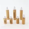 5ml 10ml Volledig natuurlijke bamboe Essentiële Olie Roller-ball Fles gesneden venster Helder Glas Roll On Parfumflesjes RVS Rollers Fgfe