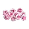 Fiori decorativi 50pcs mini rosa finta da sposa portatile fai da te floreale testa di fiore artificiale casa riutilizzabile decorazione di nozze panno