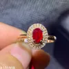 Cluster Rings KJJEAXCMY Fine Jewelry 18K Gold Inlaid Natural Ruby Female Ring Support Test