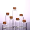 Clear Glass Bottle with Corks Vial Glass Jars Pendant Craft Projects DIY for Keepsakes 30mm Diameter Ovold