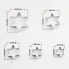 Bakvormen 5 stks/set Cake Cutter Mold Rvs Star Cookie Koken Tool Praktische Keuken Accessoires