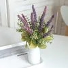 Dried Flowers 3pcs Romantic Provence Artificial Lavender Wedding Home Garden Decoration Bridal Bouquet Accessories Plastic Fake Plants