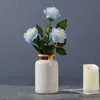 Suszone kwiaty symulacja kremu nawilżona Ice Blue Rose Home Stoler Decoration Buquet Wedding Fake Artificial Flower