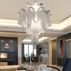 Chandeliers Nordic Designer Silver Art Chandelier Engineering Design Luxury Chain Tassel Aluminum LED Pendant Lamps Lighting Luminaire