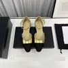 Zapatos de vestir de diseñador de marca CCity para mujer Sandalias de tacón bajo Nuevas sandalias de primavera y otoño canal de mujer Diseñador de moda Vestido formal sexy Temperamento elegante X1102