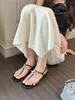 Sandały 2023 Summer Women Beach Lady Losowanie Diamentowe buty Mujer Oryginalny projekt Boho T-Strap Flops Slipper Samice Plus Size