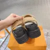 2023 Pool Pillow Mules Women Sandals Sunset Flat Comfort Mules Men Womens Shoes Padded Front Strap Slippers Fashionable Slides Size 35-42