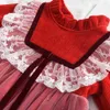 Mädchen Kleider Plüsch Warme Mädchen Rot Prinzessin Kleid Kleinkind Herbst Kleidung Mädchen Schöne Vestidos R230612