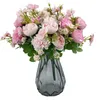 Fleurs décoratives pivoine artificielle soie blanche Rose pour décorations fausse fleur mariage Table chambre fête bricolage Bouquet décor