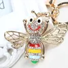 Keychains Bee Wing Move Charm Lovely Pendent Crystal Purse Pad Keyring Key Chain Accessories Gift All-Match fashionabla