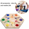 Chess Games Wooden Aggravation Board Game Set with 6 Dice Color Marbles Interactive Classic Family for Adult Indoor Gathering 230612