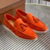 LP PIANA Summer Walk Charms suede loafers Classics mules Tassel decoration embellished Moccasins Genuine leather casual slip on flats women Luxury Designers shoes
