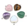 Pendentif Colliers Naturel Rose Quartzs Améthystes Coeur Forme Pierre Charmes En Alliage De Métal Pour La Fabrication De Bijoux DIY Collier