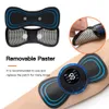 Autres articles de massage EMS Mini masseur de cou à impulsions électriques Écran LCD 8 modes Patch de massage cervical Outil de soulagement de la douleur musculaire Masseur corporel portable 230609