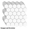 Premium Hexagon Tile Stickers skala och stick 3D -tegel design tapet stark limpinne på kök och badrum bakplatta