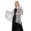 Scarves Shining Sequins Embroidered Evening Dresses Shawls Bridal Bridesmaid Wedding Shrugs Wraps Hollow Sheer Party Shawl Cape Mariage