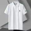 Herrpolos polo t-shirts för män kläder casual knapp camisetas toppar ropa playeras mode broderi vit kort ärm manlig tees 230609