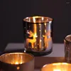 Candle Holders Romantic Glass Holder Jar Tealight Christmas Reindeer Pattern Tea Light Cylinder Silver Birthday Gifts
