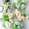 Dried Flowers Hot selling 1pcs/ Nordic simulation rose wedding holding bouquet photography props floral home decoration