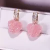 Hoop Earrings YATAY Sweet Temperament Heart Shine Top Quality Elegant Cut Crystal Delicate Flash Wedding Women Luxury Gift