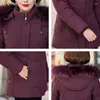 Gabardinas Femininas Bom Inverno Casaco Grosso Jaquetas Femininas Magras Sólidas Escritório Laides Gola de Pele com Capuz Gola de Pele Plus Size Casual Parka Mujer Sobretudo