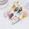 NAK ART DECORATIES 5PCS Japanse schattige gradiënt Gummy Jelly hartvormige nagels Charms 3D Candy Rhinestones accessoires