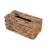 Organizzazione INS Water Hyacinth Woven Tissue Box Rattan Coperchio intrecciato Basella di carta sanitaria in carta per la casa