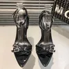 Sandali francesi rossi sexy scarpe col tacco alto estate punta a punta punta aperta cinturino con fibbia a una parola stiletto da donna