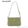 2023 New Crocodile Pattern One Shoulder Portable Bag Fashion Trend Underarm Women's Bag Chain Bar Small Square Bag