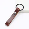 Keychains Handmade Leather Car Key Chain Personalized Wristband Ring Retro Men's Pendant Keychain Accessories Lanyard For Keys
