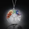 Nouvelle mode 925 collier en argent gravier naturel cristal arbre de vie pendentif colliers pour femmes bijoux saint valentin cadeau