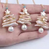 Chains Natural Freshwater Pearl Necklace Christmas Style Ornament Tree Pendant Set Chain Baroque Star